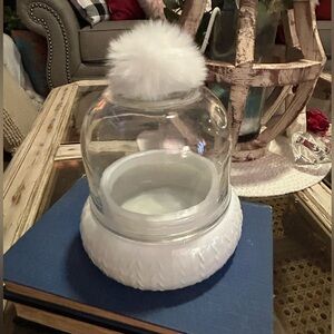 Target Bullseye Playground Christmas Glass Snow Hat Container White Globe cloche